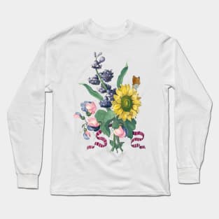 Vintage Bouquet Botanical Illustration Long Sleeve T-Shirt